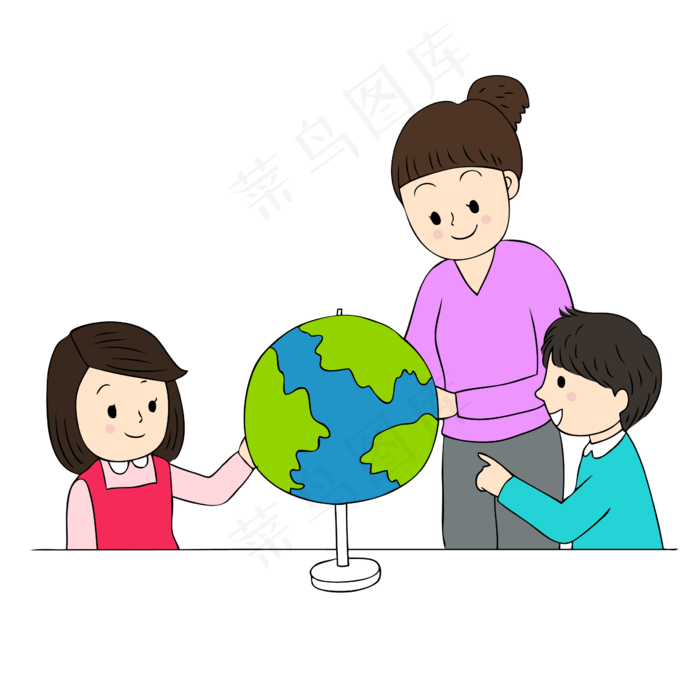 教师节老师教导学生认识地球