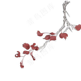 中国风手绘树叶元素