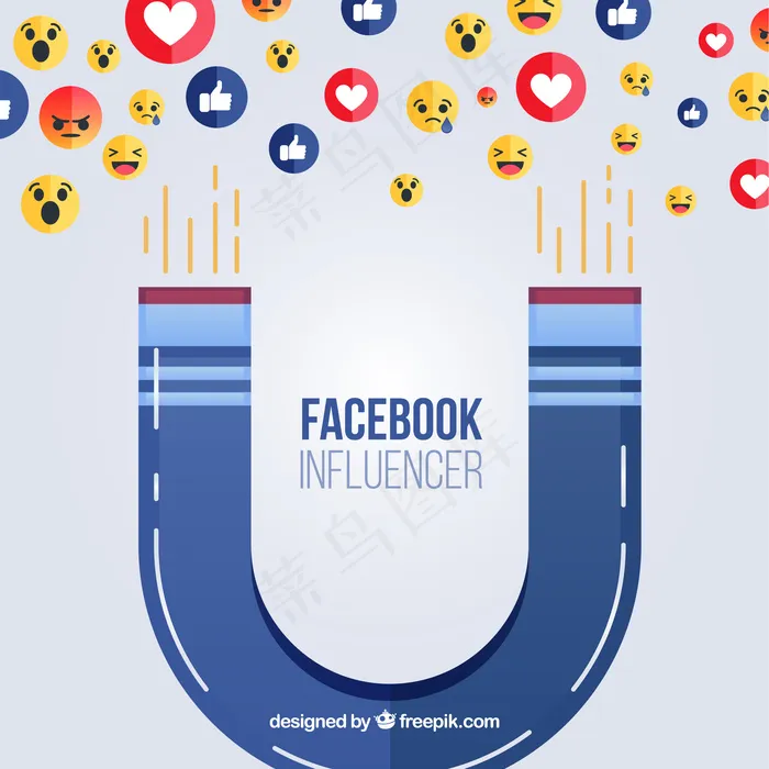 带有表情符号的Facebook影响者背景eps,ai矢量模版下载