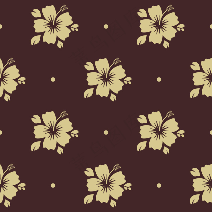 无缝花图案。植物花卉背景装饰，