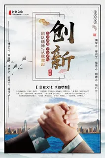 企业文化挂画  励志海报 诚信文明海报