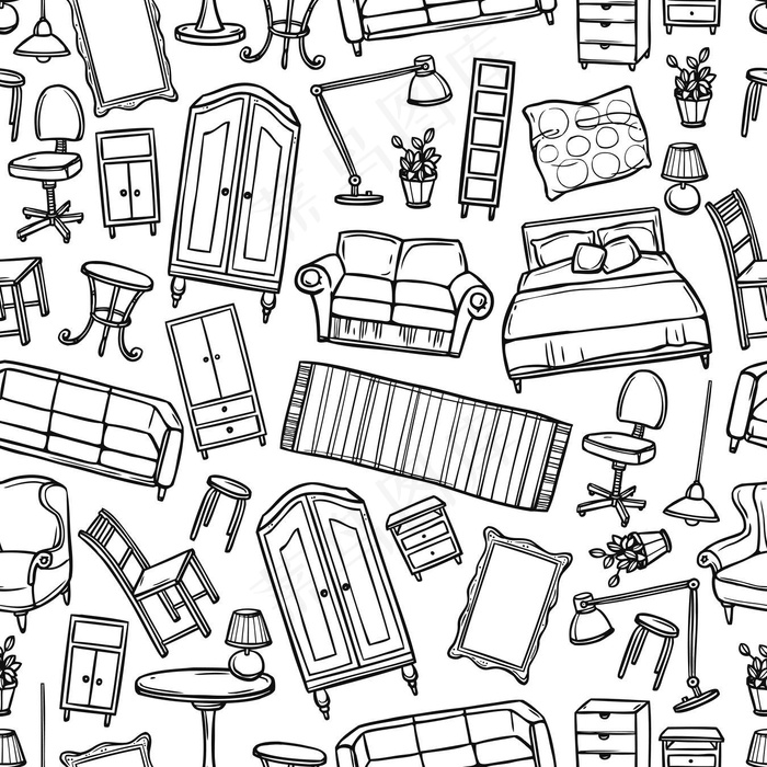 家具无缝图案