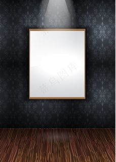 优雅的展厅墙面，镶木地板