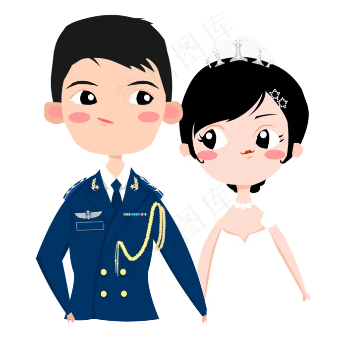 卡通可爱新郎新娘可商用元素(2000X2000(DPI:150))psd模版下载