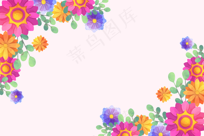 艺术水彩花卉背景主题eps,ai矢量模版下载