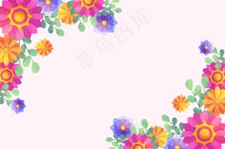 艺术水彩花卉背景主题