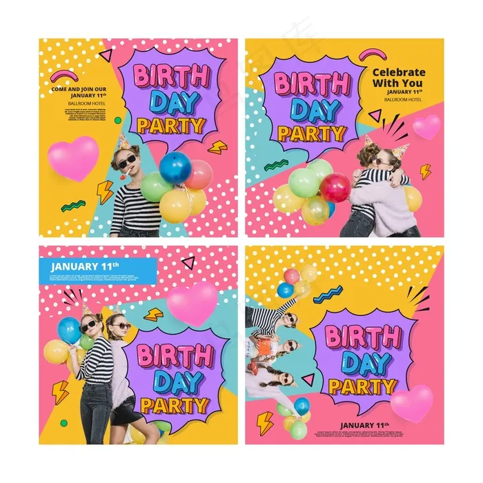 生日模板eps,ai矢量模版下载