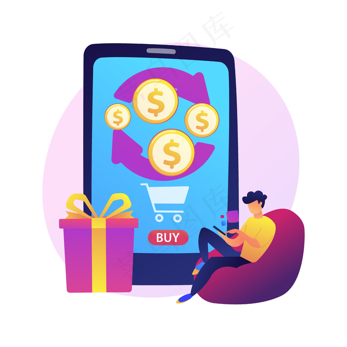 手机银行。退货。使用移动设备远程进行金融交易