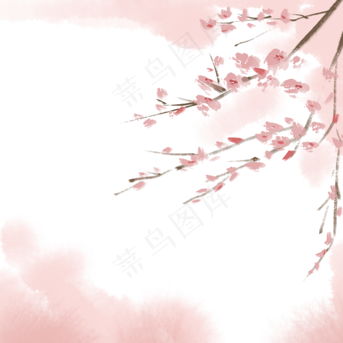 唯美古风梅花(2000X2000(DPI:300))psd模版下载