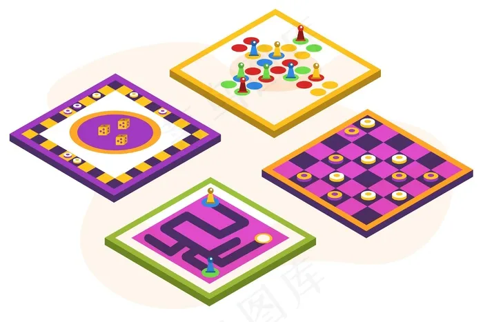 棋盘游戏系列eps,ai矢量模版下载