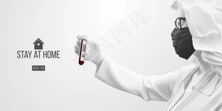 新型冠状病毒。在黑色背景上戴着黑色面具的女人。