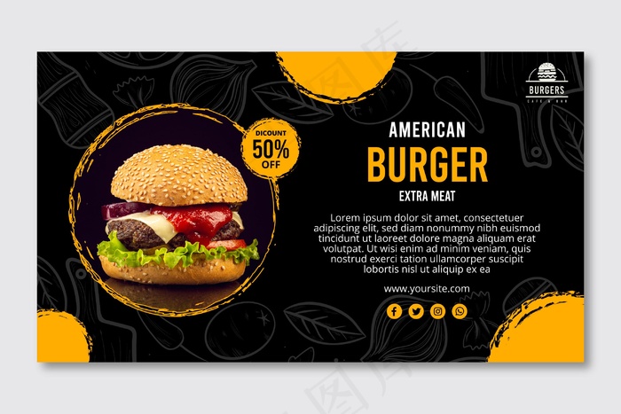 美国食品横幅banner