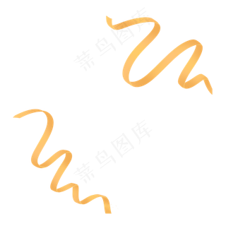 金色雅致对角飘带丝带彩带