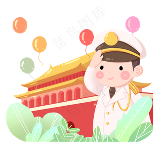 新中国成立70周年警察叔叔敬礼