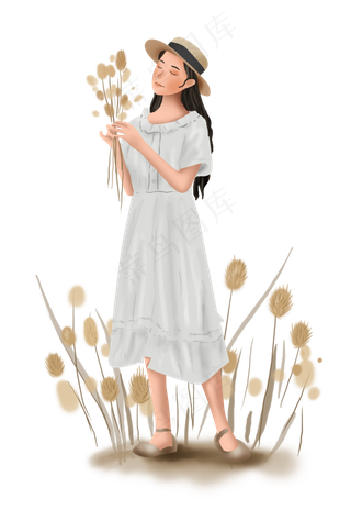 立秋秋天野外的女孩