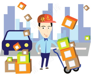 双十一购物狂欢快递小哥