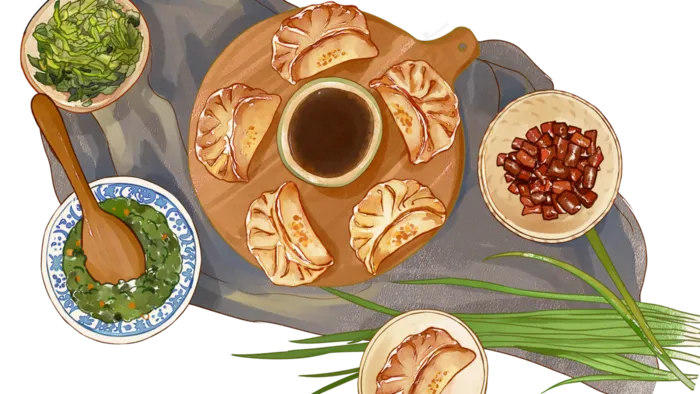 冬季立冬节气团圆美食饺子(2880X1620(DPI:300))psd模版下载