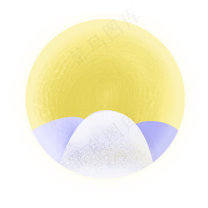 手绘卡通黄色月亮元素(2000X2000(DPI:300))psd模版下载