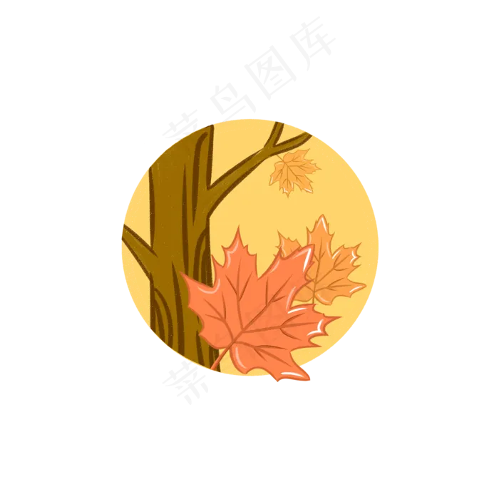 秋分清新黄色树木可商用元素(2000X2000(DPI:299))psd模版下载