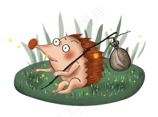 立秋秋天手绘旅行小刺猬