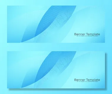 现代时尚的蓝色波浪式横幅banner设计矢量