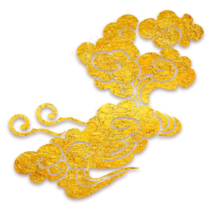 中国风传统烫金祥云,免抠元素