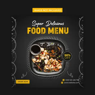超级美食社交媒体和模板模板