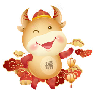 2021牛年灯笼福袋形象