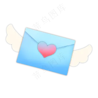 七夕情人节卡通爱心蓝色信封