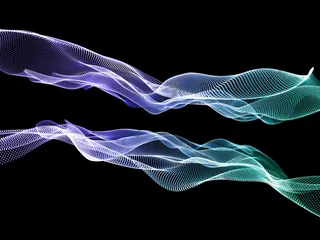 三维抽象现代技术背景与流动粒子