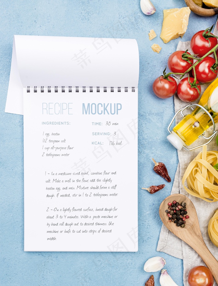 食谱笔记本和面食分类