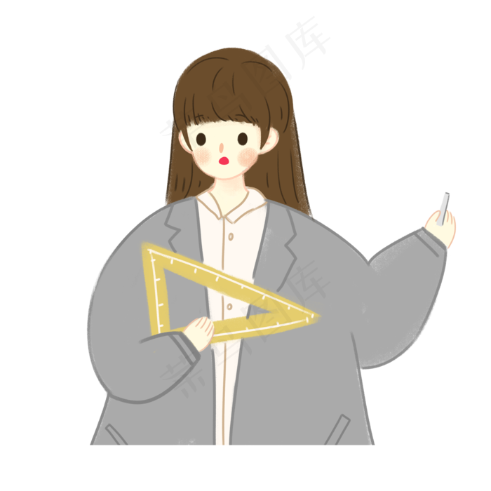 可爱小清新数学老师(2000X2000(DPI:150))psd模版下载