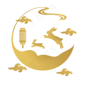 中秋剪影素材