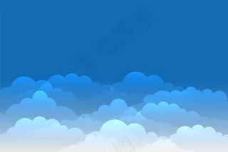 蓝色天空，背景是闪亮的云