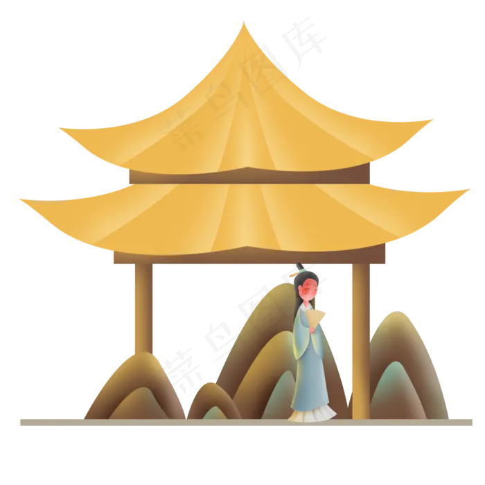中国风登山古人(2000X2000(DPI:299))psd模版下载