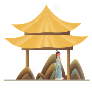 中国风登山古人