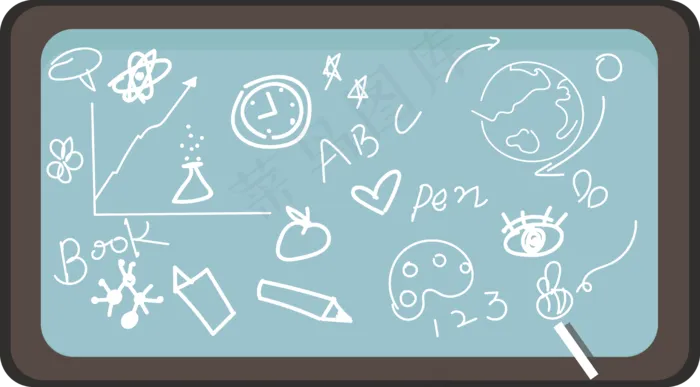 教师节卡通校园版小黑板矢量图(2480X3507(DPI:300))ai矢量模版下载