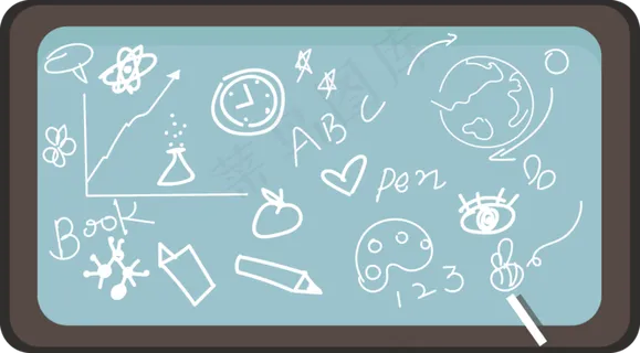 教师节卡通校园版小黑板矢量图 教师节卡通校园版小黑板矢量图