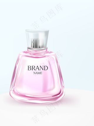 主席台上蓝色背景的粉红色香水瓶
