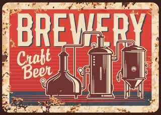 工艺啤酒厂生锈的金属板