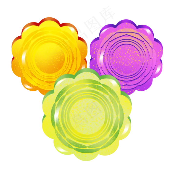 彩色中秋节月饼(2000X2000(DPI:300))psd模版下载