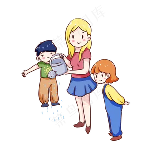 手绘卡通教师节园丁