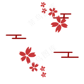 手绘朵朵梅花小图