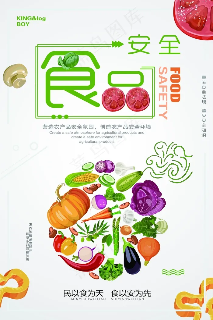 简约清新食品安全宣传周海报psd模版下载