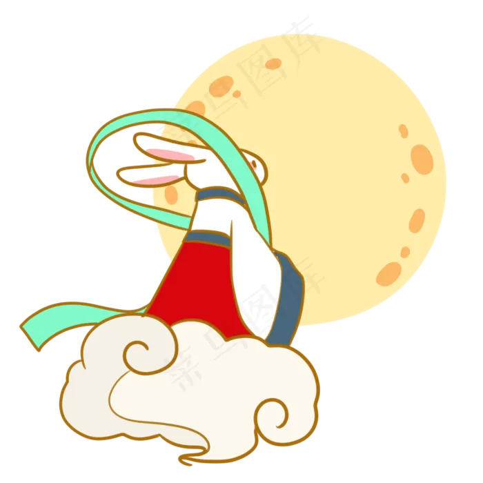赏月的玉兔(2100X2100(DPI:300))psd模版下载