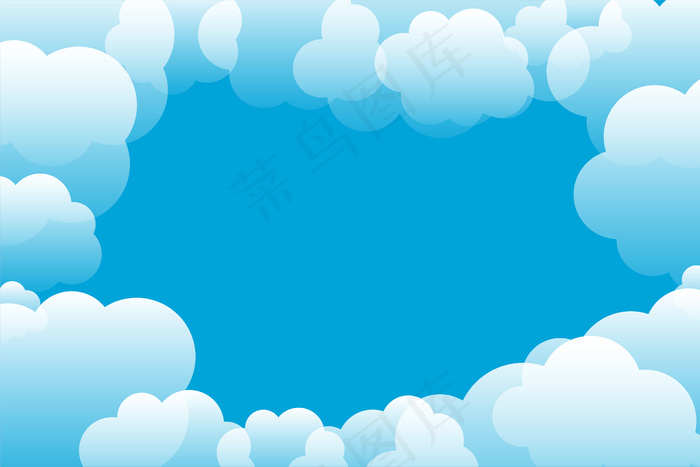 带文本空间的蓝天白云背景eps,ai矢量模版下载