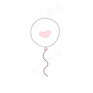 手绘卡通简约七夕节情人节气球