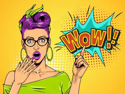 半色调背景的喜剧惊艳美女 半色调背景的喜剧惊艳美女