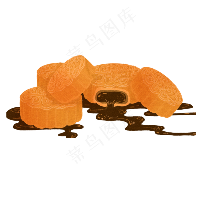  豆沙月饼 (2000X2000(DPI:300))psd模版下载