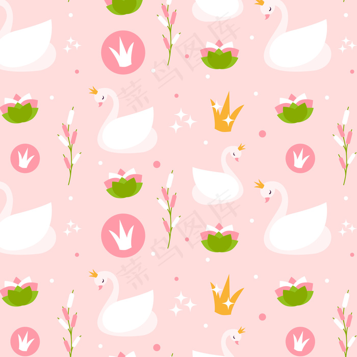 优雅天鹅图案概念